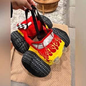 Kids Plush Monster Truck‎ Costume – Red Flame Truck – Adjustable Straps